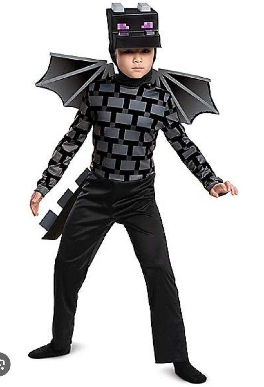 Kids Minecraft Ender Dragon 5pc Costume - Size Med - NWT